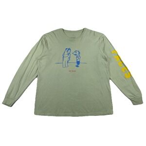 Mac Miller Faces Boy Bear Long Sleeve Tour Rap T-Shirt Green Men's Large